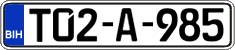 License plate of Bosnia and Herzegovina, Regular plates