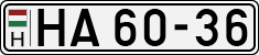 license plates of Hungary, Army (1990)