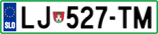 License plate of Slovenia, Cars