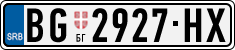 License plate of Serbia, Cars