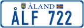 License plate of Åland, Cars (ÅLA 1234)