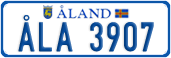 License plate of Åland, Cars (ÅLA 1234)