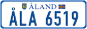 License plate of Åland, Cars (ÅLA 1234)