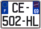French license plate, SIV (ordinary)