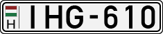 license plates of Hungary, Cars (1990)