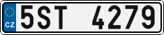License plate of the Czech Republic, Cars (2001)