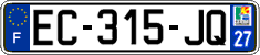 French license plate, SIV (ordinary)