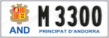 License plate of Andorra, Cars (A 1234)