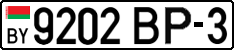 License plate Belarus, Cars (2004)