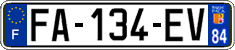 French license plate, SIV (ordinary)