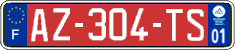 French license plate, SIV (free zones)