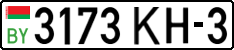 License plate Belarus, Cars (2004)