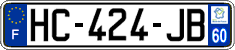 French license plate, SIV (ordinary)