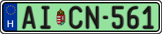 license plates of Hungary, Regular plates (2022)