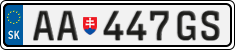 License plate of Slovakia, Cars