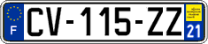 French license plate, SIV (ordinary)