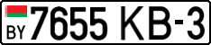 License plate Belarus, Cars (2004)