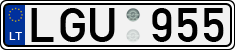 License plate of Lithuania, Cars