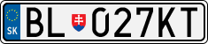 License plate of Slovakia, Cars