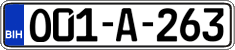 License plate of Bosnia and Herzegovina, Regular plates