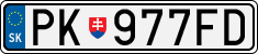License plate of Slovakia, Cars