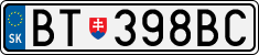 License plate of Slovakia, Cars