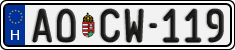 license plates of Hungary, Regular plates (2022)