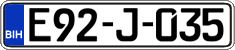 License plate of Bosnia and Herzegovina, Regular plates