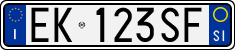 License plate of Italy, Cars (1994 year series)