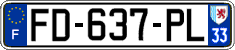 French license plate, SIV (ordinary)