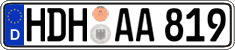 German license plate, Regular plates