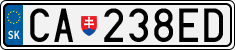 License plate of Slovakia, Cars