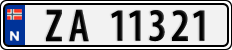 License plate of Norway, Cars
