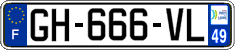 French license plate, SIV (ordinary)
