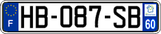 French license plate, SIV (ordinary)