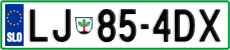 License plate of Slovenia, Cars