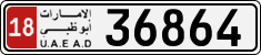 License plate of the UAE, Abu Dhabi, Cars