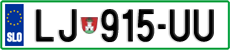 License plate of Slovenia, Cars