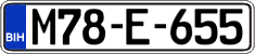 License plate of Bosnia and Herzegovina, Regular plates