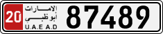 License plate of the UAE, Abu Dhabi, Cars