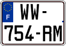 French license plate, SIV (temporary)