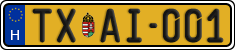license plates of Hungary, Taxi (2022)