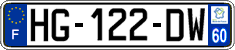 French license plate, SIV (ordinary)