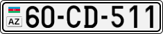 License plate of Azerbaijan, Cars