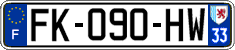 French license plate, SIV (ordinary)