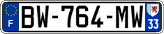 French license plate, SIV (ordinary)