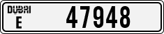 License plate of the UAE, Dubai, Cars