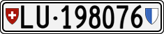 License plate of Switzerland, Cars