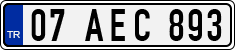 License plate of Turkey, Regular plates