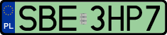 License plates of Poland, Electric vehicles